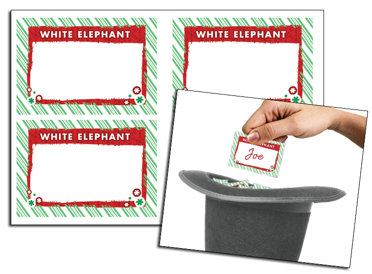 Christmas White Elephant Gift Tags